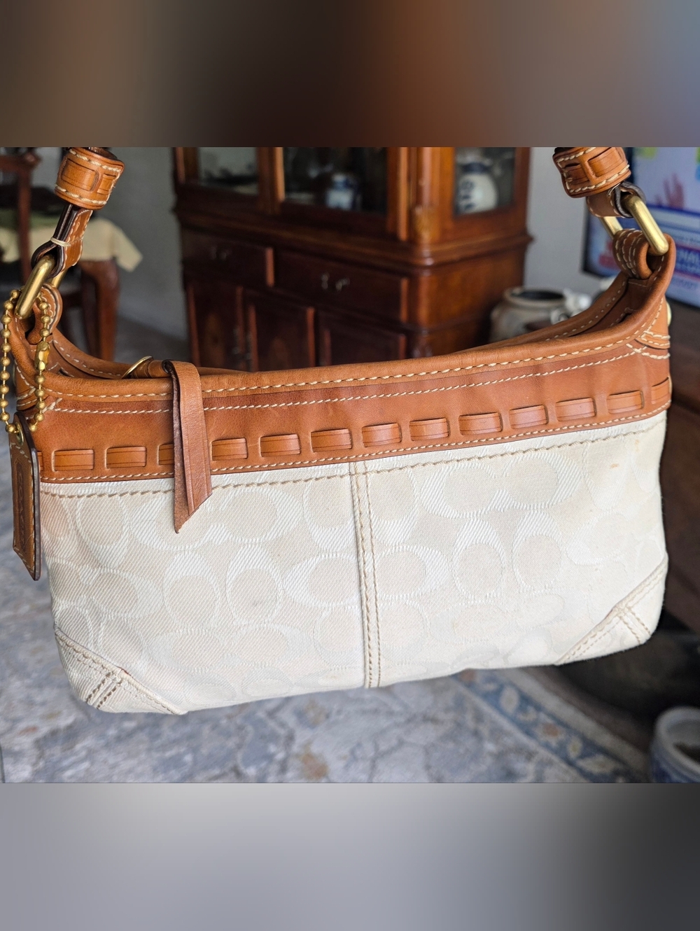 Vintage COACH BLEEKER SIGNATURE JAQUARD SHOULDER BAG